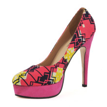 African Printed Fabrics Women High Heel Shoes (HCY02-1753)